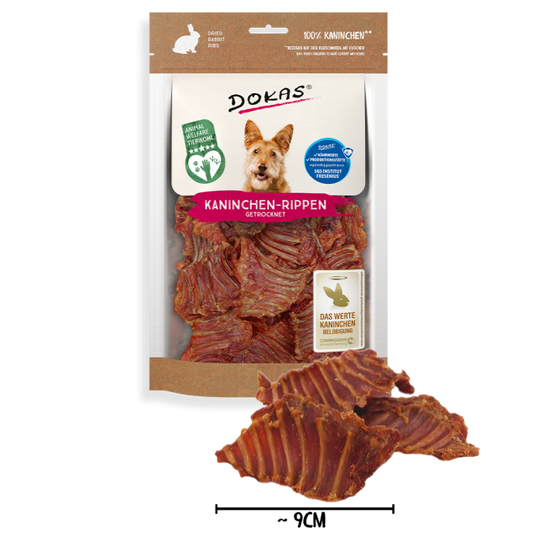 7 x Dokas Kaninchen-Rippen a 100 g Inhalt