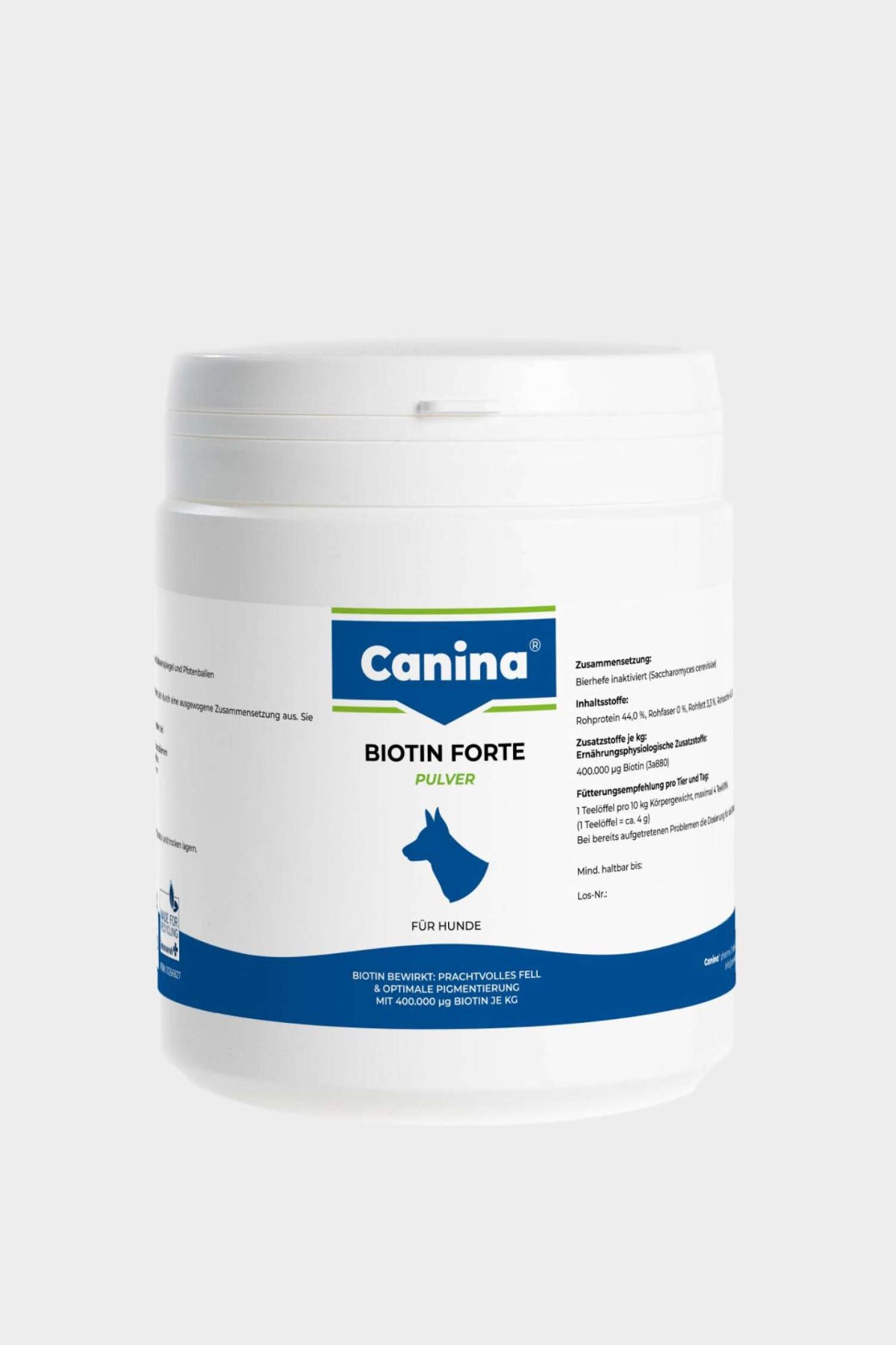 Canina Biotin Forte Pulver 500g von Bolt's Futterkiste für glänzendes Fell
