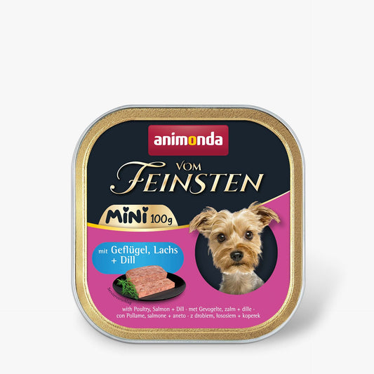 32 x Vom Feinsten Adult Mini mit Geflügel Lachs + Dill a 100 g