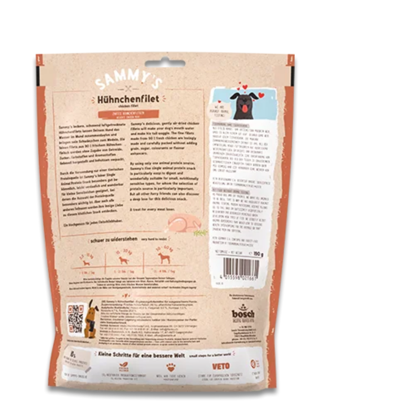 Bosch Snacks Sammy hühnchenfilet Rückseite 4015598021661 Bolt's Futterkiste