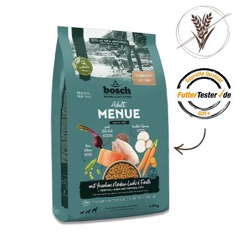 HPC Menue Adult mit Nordsee-Lachs & Forelle getreidefrei