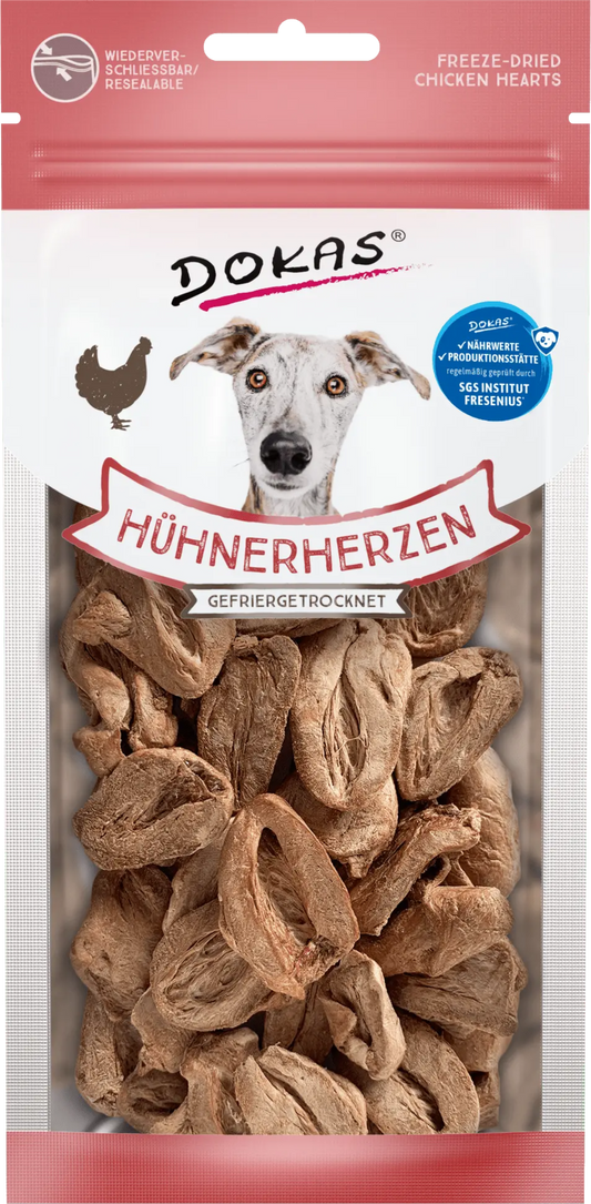 Dokas Hühnchenherzen gefriergetrocknet - Bolt´s Futterkiste