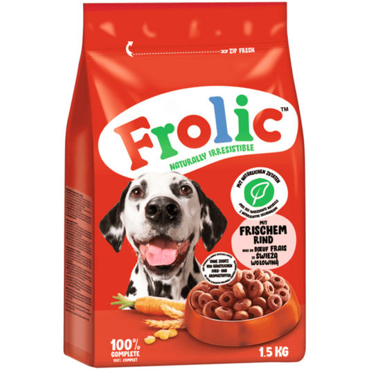 4 x FROLIC™ Trockenfutter mit Rind 1,5kg