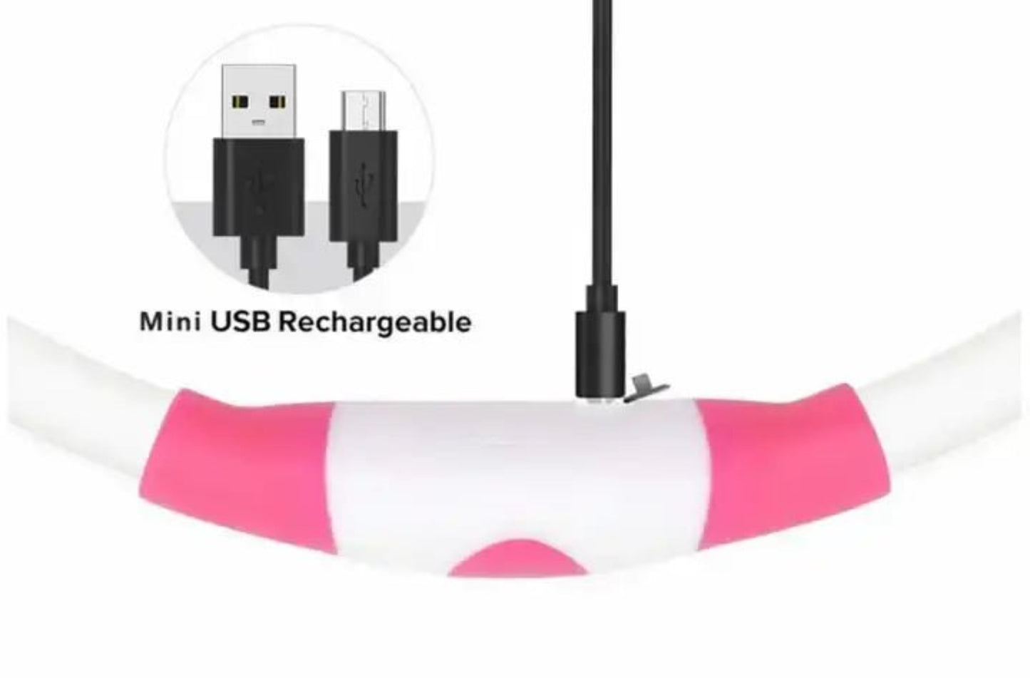 Leuchtendes wiederaufladbares Halsband mit USB - Bolt´s Futterkiste