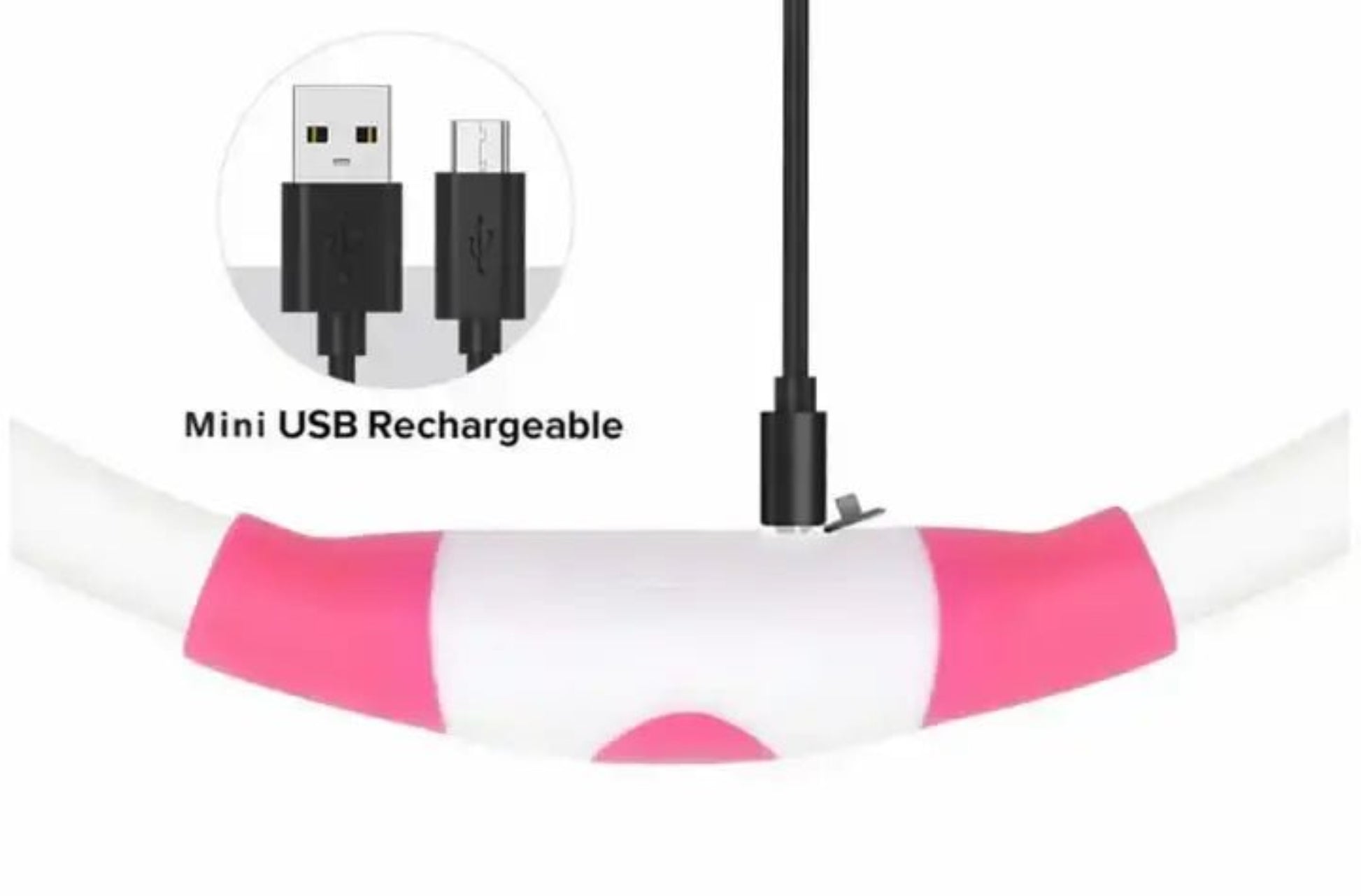 Leuchtendes wiederaufladbares Halsband mit USB - Bolt´s Futterkiste