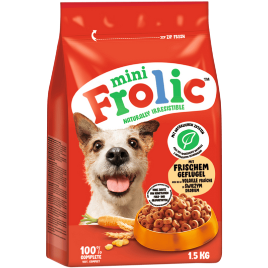 4 x FROLIC™ Trockenfutter Mini mit Geflügel 1,5kg