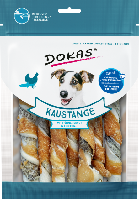 10 x Dokas Kaustange mit Hühnerbrust & Fischhaut a 170 g