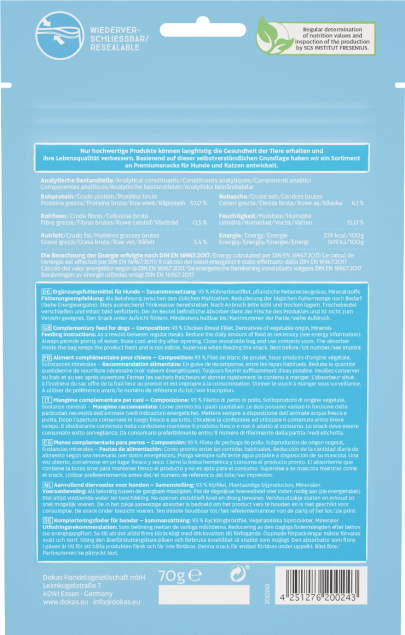 11 x Dokas Hühnerbrust in Streifen a 70 g