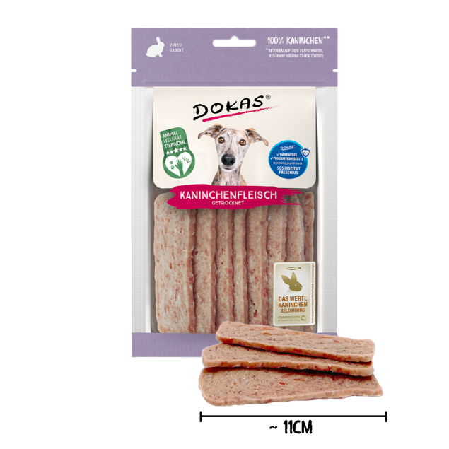 12 x Dokas Kaninchenfleisch getrocknet a 70 g