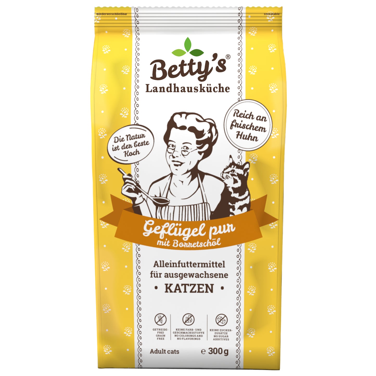 Betty`s Landhausküche Katze Adult Geflügel pur – Premium Trockenfutter