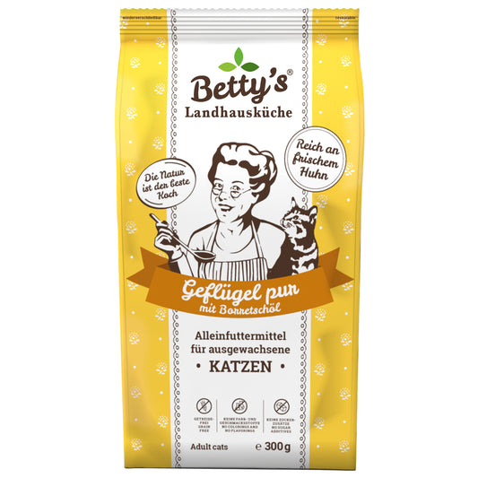 Betty`s Landhausküche Katze Adult Geflügel pur – Premium Trockenfutter