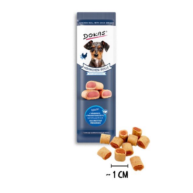 32 x Dokas Hühnchen-Rolle mit Ente a 10 g