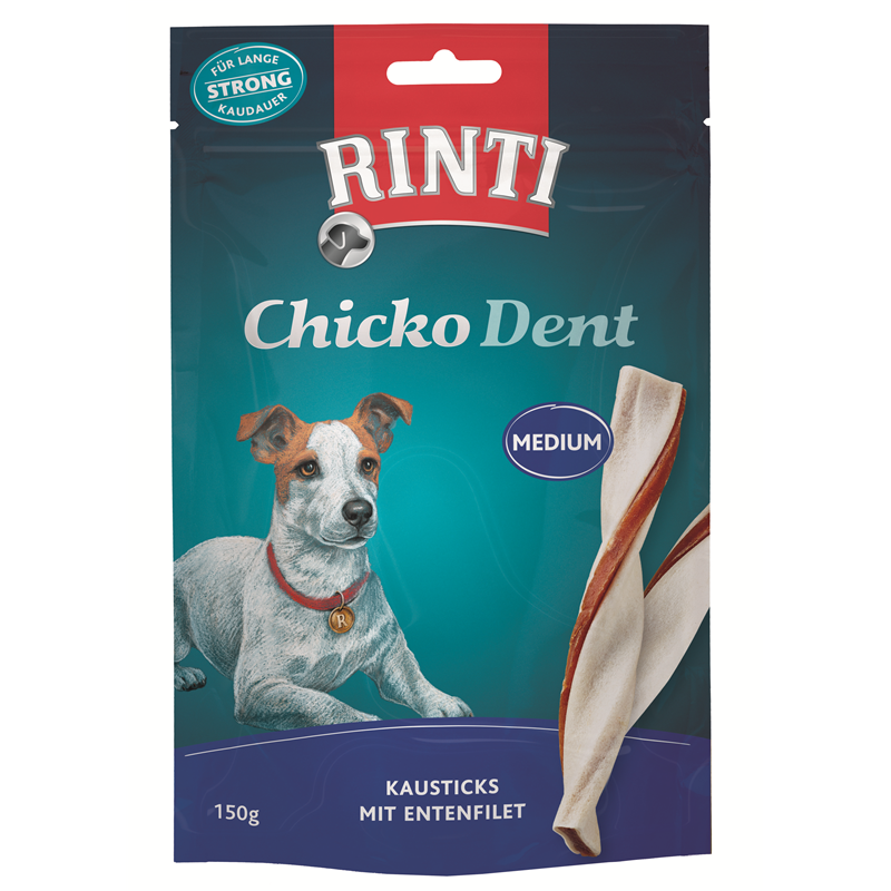 9 x Rinti Chicko Dent Ente - Gedrehte Kausticks Medium im Beutel a 150g