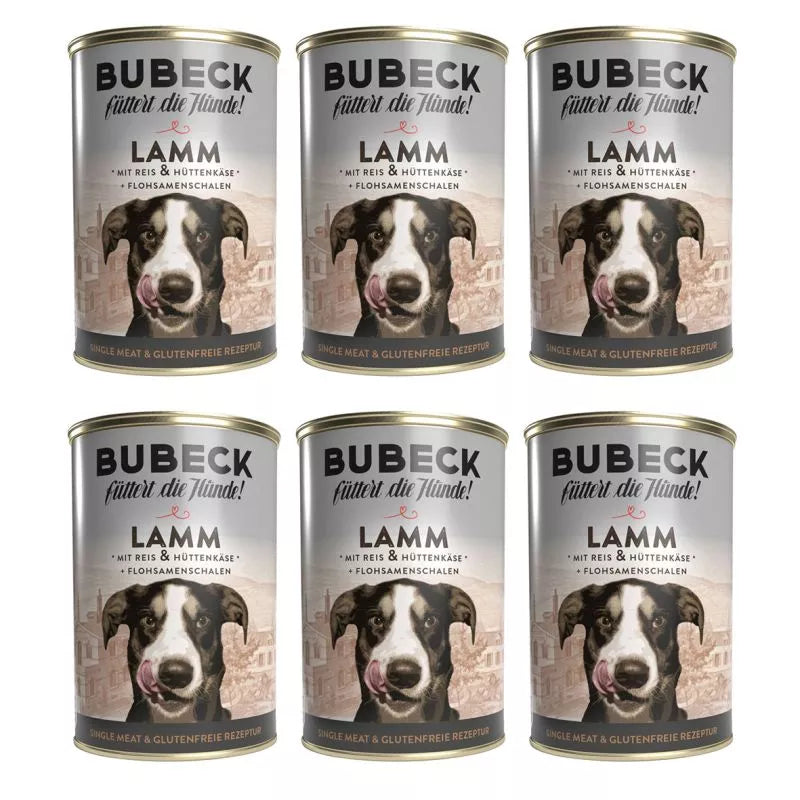 Bubeck Lamm mit Reis und Hüttenkäse 400g | single Protein Nassfutter
