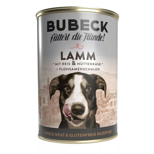 Bubeck Lamm mit Reis und Hüttenkäse 400g | single Protein Nassfutter