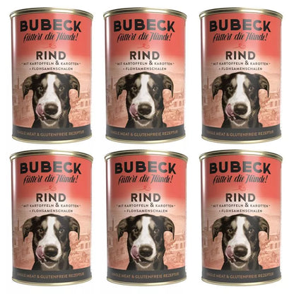 Bubeck Rind mit Kartoffeln und Karotten 6 x 400g | single Protein getreidefreies Nassfutter