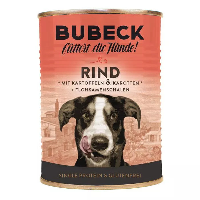 Bubeck Rind mit Kartoffeln und Karotten 6 x 400g | single Protein getreidefreies Nassfutter