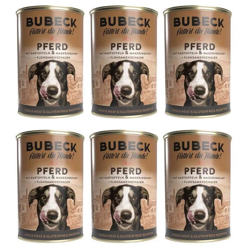 Bubeck Pferd mit Kartoffeln und Magerjoghurt 400g | single Protein getreidefreies Nassfutter