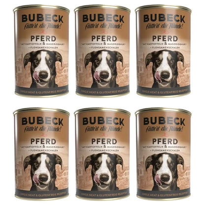 Bubeck Pferd mit Kartoffeln und Magerjoghurt 400g | single Protein getreidefreies Nassfutter
