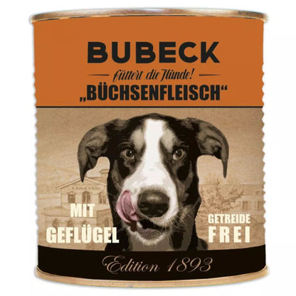 6 x Büchsenfleisch mit Geflügel 800g | getreidefreies Nassfutter