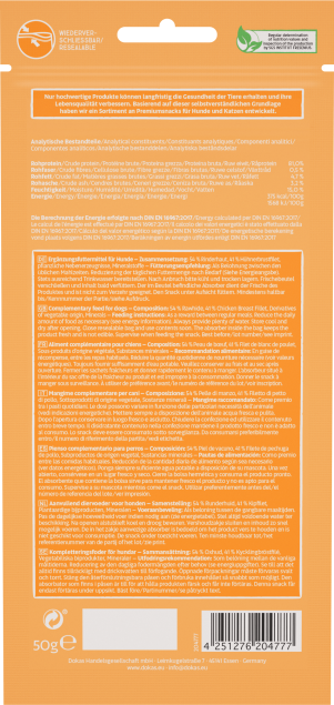 10 x Dokas Kaustange mit Hühnerbrust 50 g