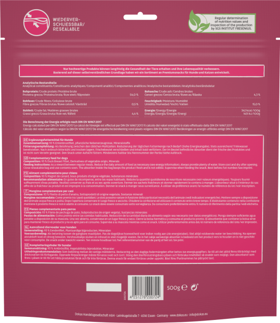 6 x Dokas Entenbrust in Streifen a 500 g hinten