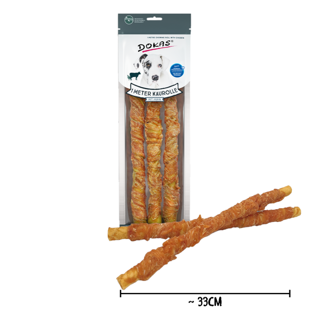 8 x Dokas 1 Meter Kaurolle mit Huhn a 315 g