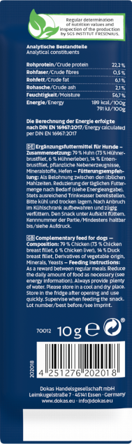 32 x Dokas Hühnchen-Rolle mit Ente a 10 g