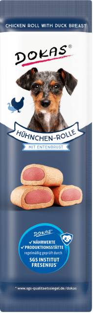 32 x Dokas Hühnchen-Rolle mit Ente a 10 g
