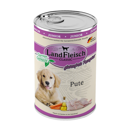 LandFleisch Classic Junior – Pute mit Gartengemüse für Welpen