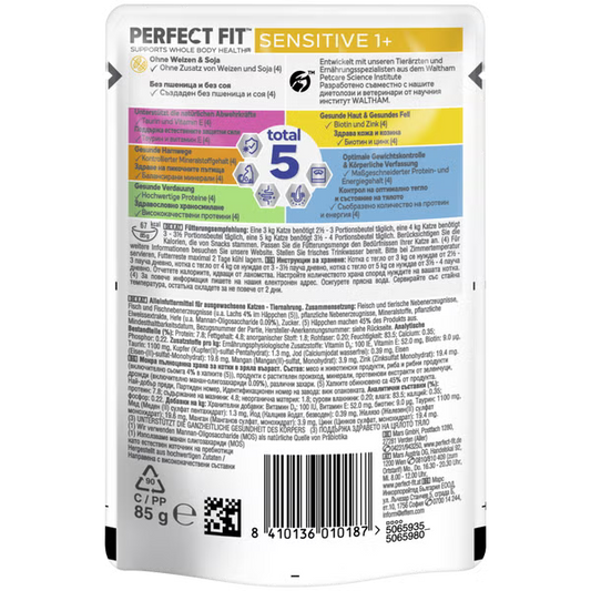 12 x Perfect Fit Sensitive Adult 1+ Lachs in Sauce 85g - Nassfutter