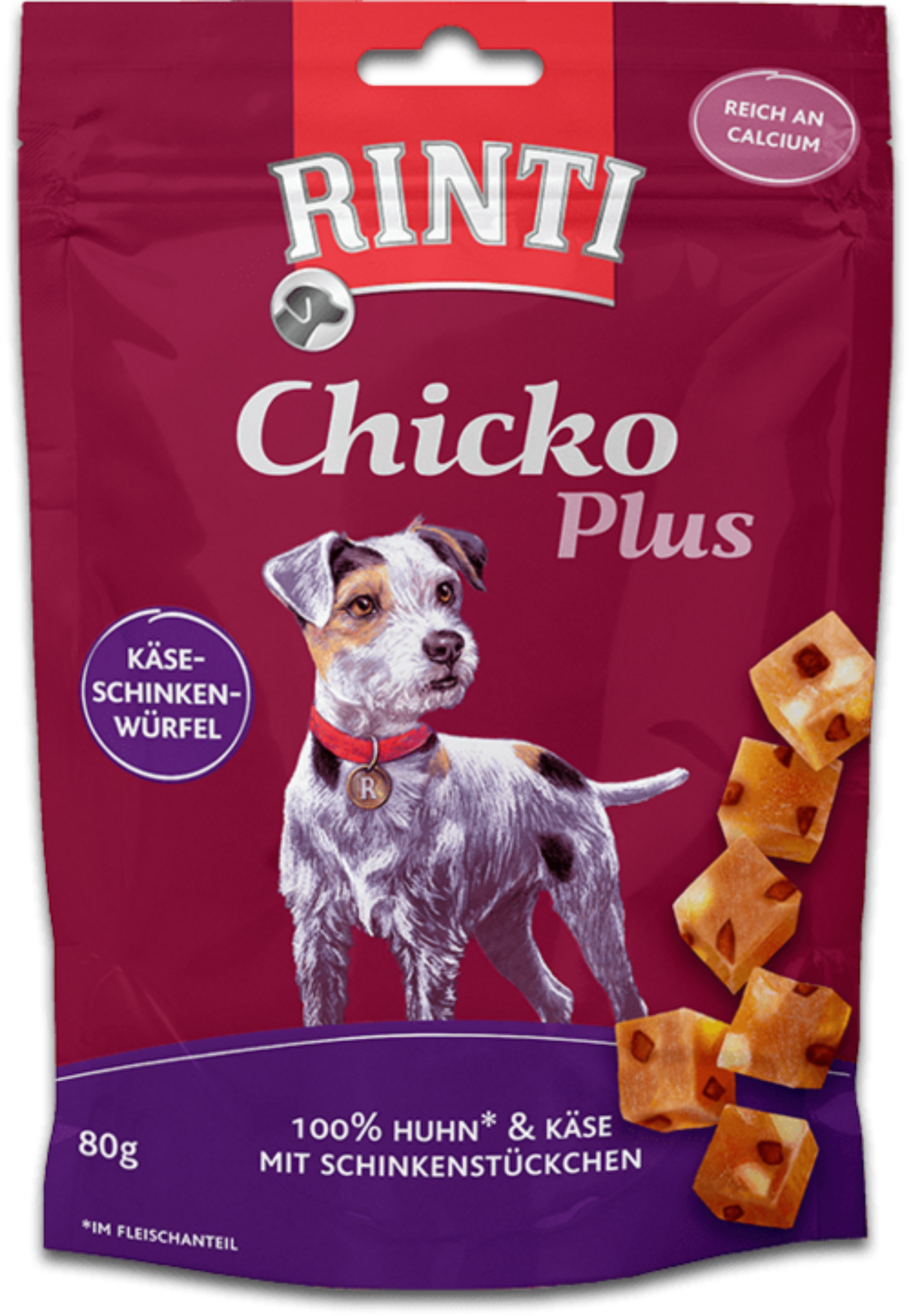 Rinti Chicko Plus Käse Schinken Würfel Huhn