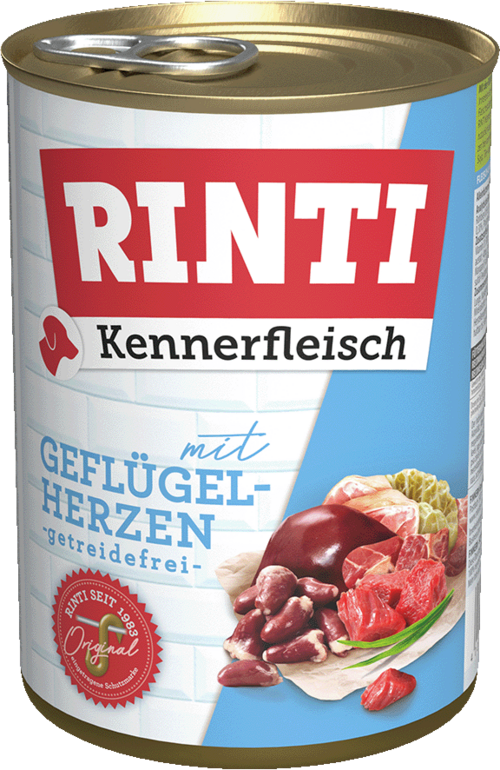 12 / 24 x Rinti Kennerfleisch Geflügelherzen in der Dose - 400 / 800g