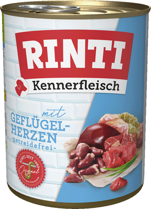 12 / 24 x Rinti Kennerfleisch Geflügelherzen in der Dose - 400 / 800g