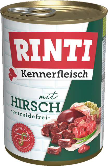 12 - 24 x Rinti Kennerfleisch Hirsch in der Dose - 400 / 800g