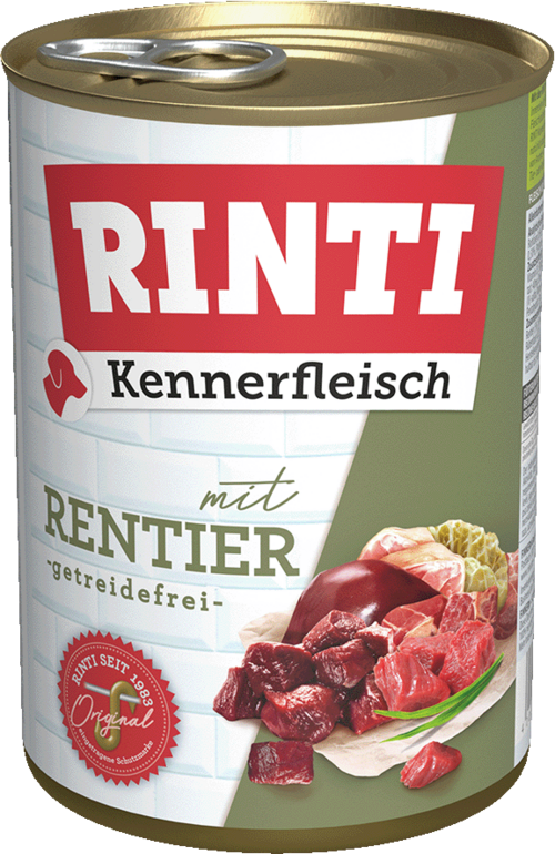 12 x Rinti Kennerfleisch Rentier in der Dose - 400 / 800g