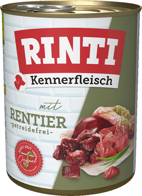12 x Rinti Kennerfleisch Rentier in der Dose - 400 / 800g
