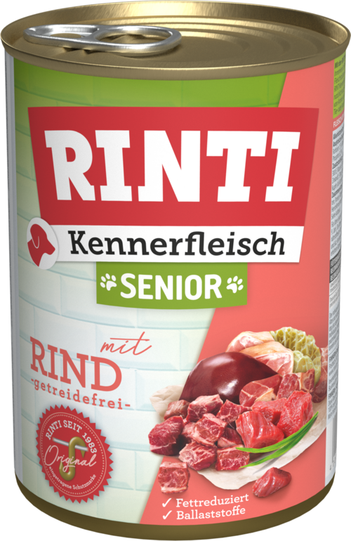 12 x Rinti Kennerfleisch Senior - mit Rind in der Dose - 400 / 800g