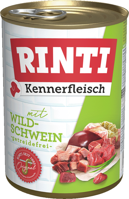 12 x Rinti Kennerfleisch Wildschwein in der Dose - 400 / 800g
