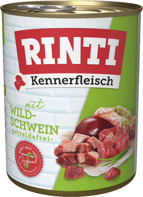 12 x Rinti Kennerfleisch Wildschwein in der Dose - 400 / 800g