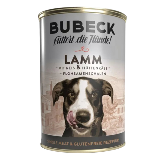 Bucke Lamm mit Reis und Hüttenkäse 400g Single Protein Nassfutter – Getreidearm für sensible Hunde