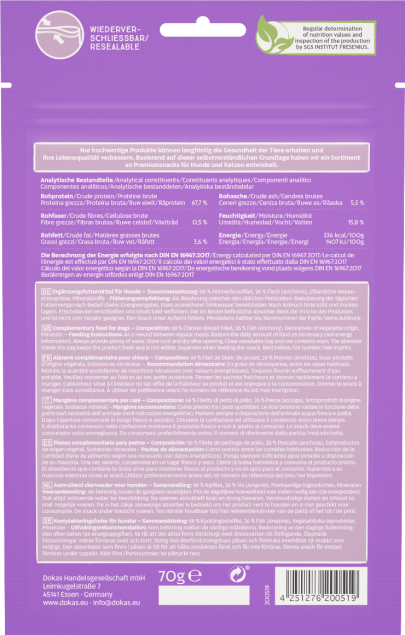 8 x Dokas Hühnerbrust mit Fisch a 70 g