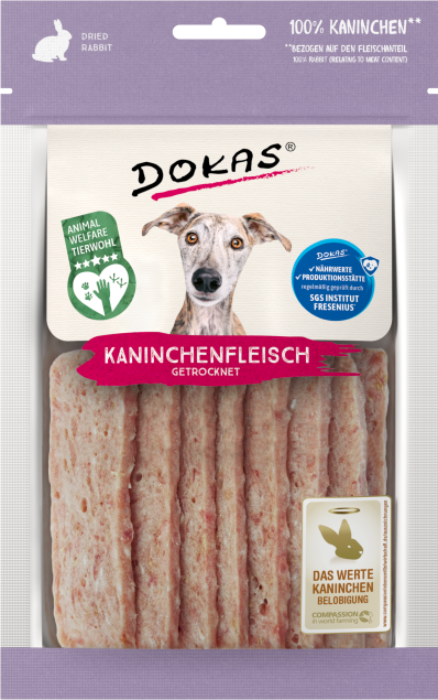 12 x Dokas Kaninchenfleisch getrocknet a 70 g