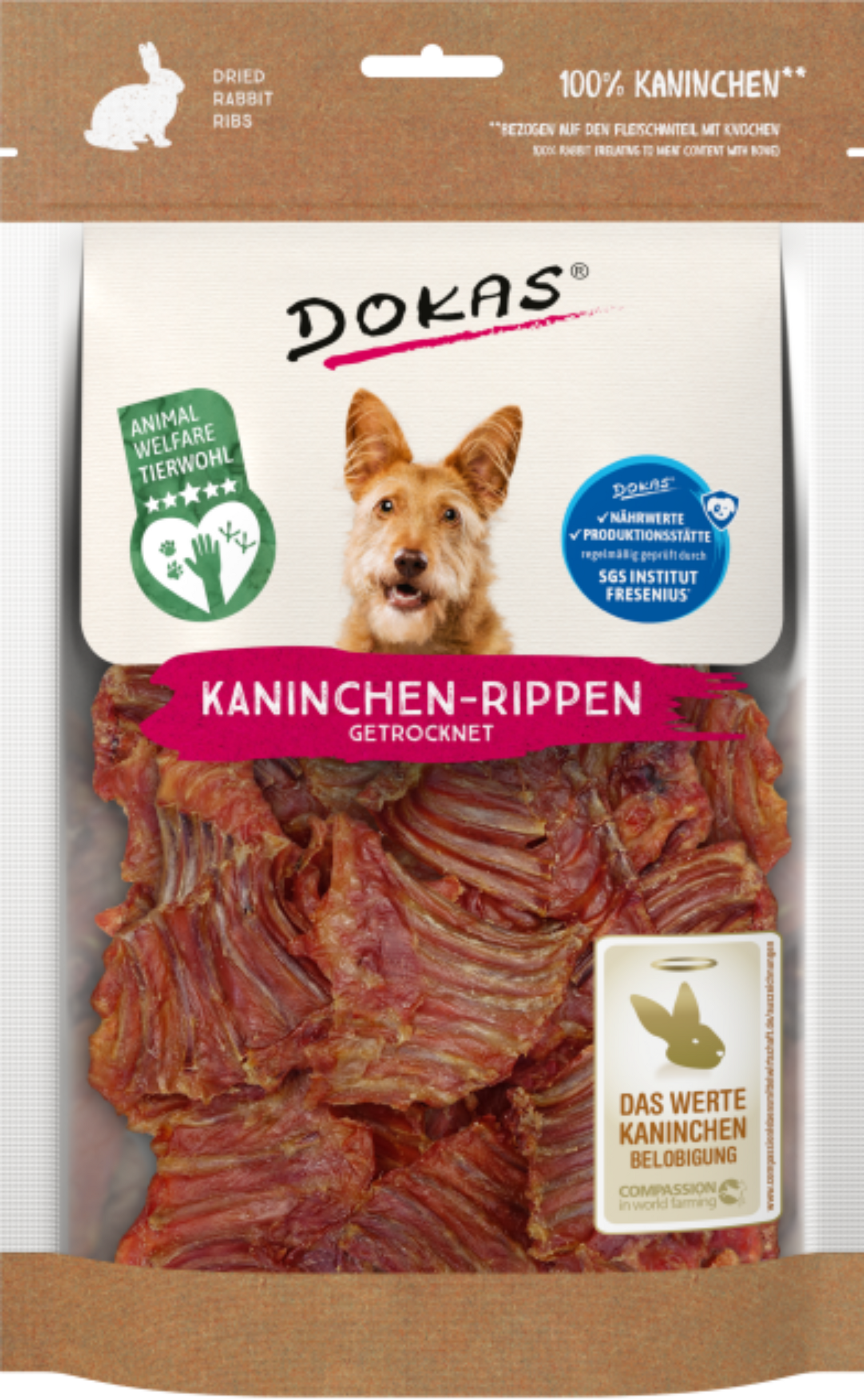 7 x Dokas Kaninchen-Rippen a 100 g