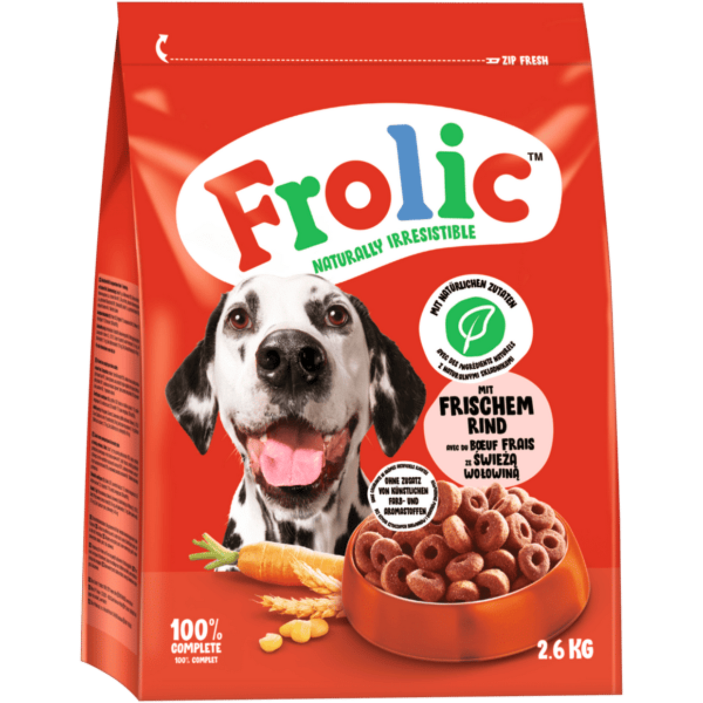 3 x FROLIC™ Trockenfutter mit Rind 2,6kg