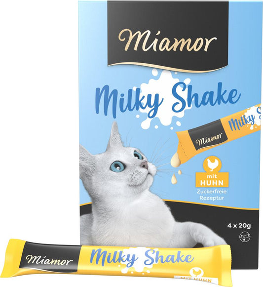 Miamor Milky Shake Huhn 11er-Pack – laktosereduzierter Katzensnack mit Taurin