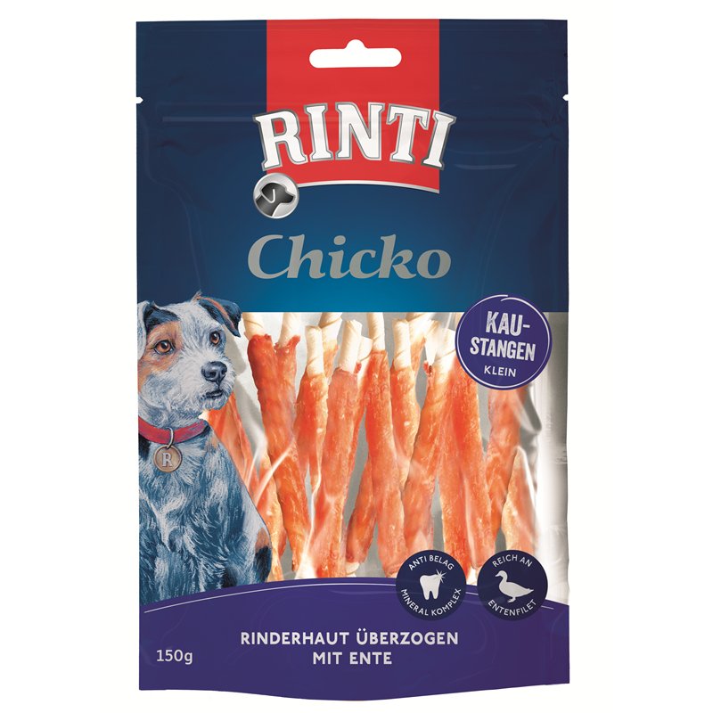 9 x Rinti Chicko Kaustange mit Ente klein im Beutel a 150g