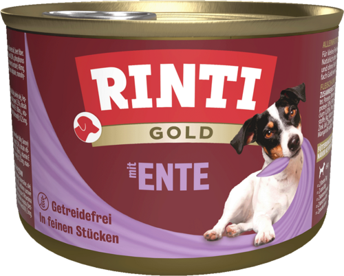 Rinti Gold Ente 185 g – getreidefreies Hundefutter mit hohem Fleischanteil