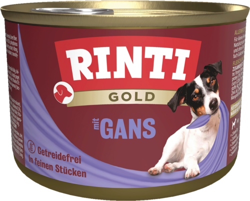 Rinti Gold Gans Dose 12er – getreidefreies Hundefutter mit hohem Fleischanteil