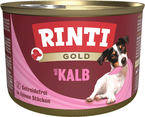 Rinti Gold Kalb Dose 12er – getreidefreies Hundefutter mit Kalb & Innereien